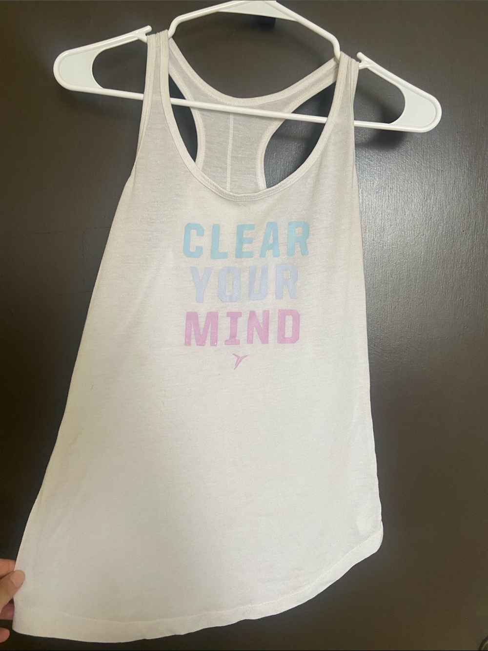 Old Navy White Active Racerback Tank with Subtle Logo